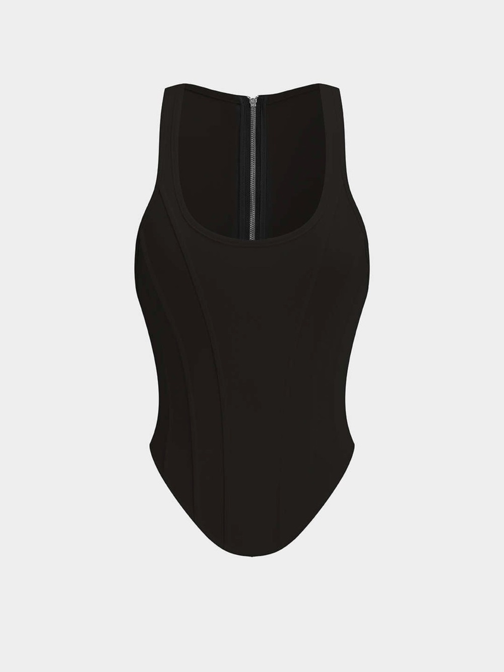 MICAS Black Zipper tie up corset waist tank top